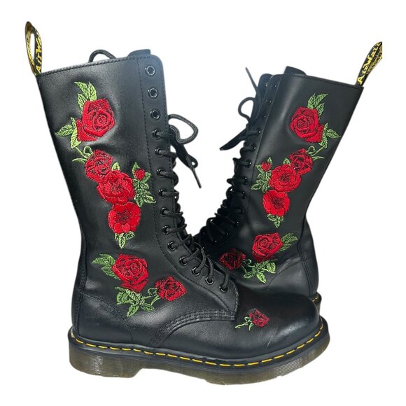 Dr. Martens 1914 Vonda Rose Appliqué Leather Boots – Women’s 9 | Rare & Sold Out - Picture 3 of 8